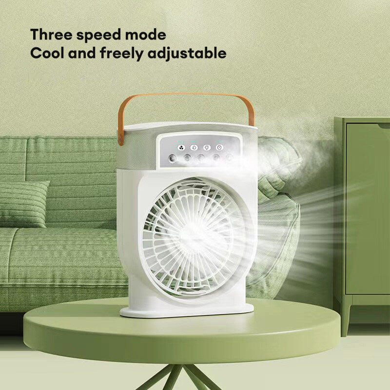 Portable USB Air Conditioner Cooling Fan With 5 Sprays 7 Color Light 600ML Water Tank Spray Mist Air Cooler Humidifiers